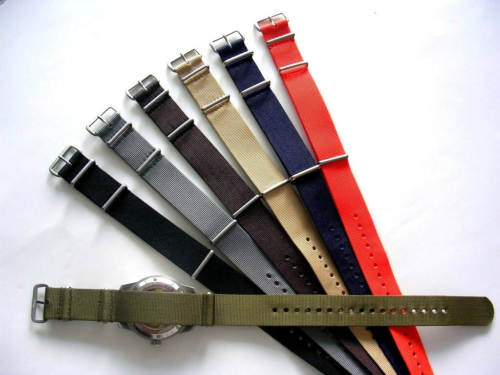 NATO® watch band 24mm G10 Premium nylon strap 2 pak RAF Bond IW SUISSE 18 20 22