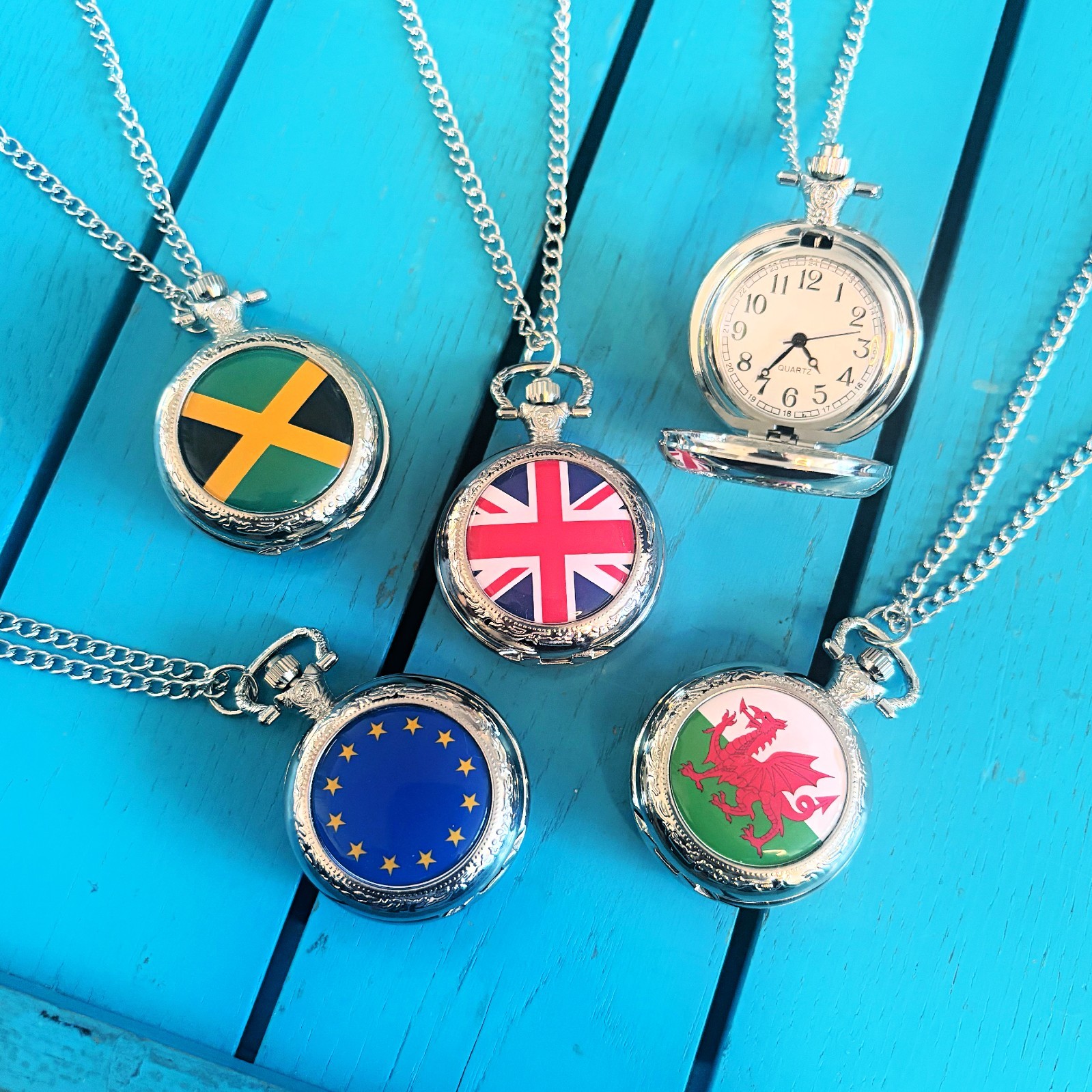 United Kingdom Flag Pocket Watch. UK Gift for Him. Union Jack Christmas Gift.