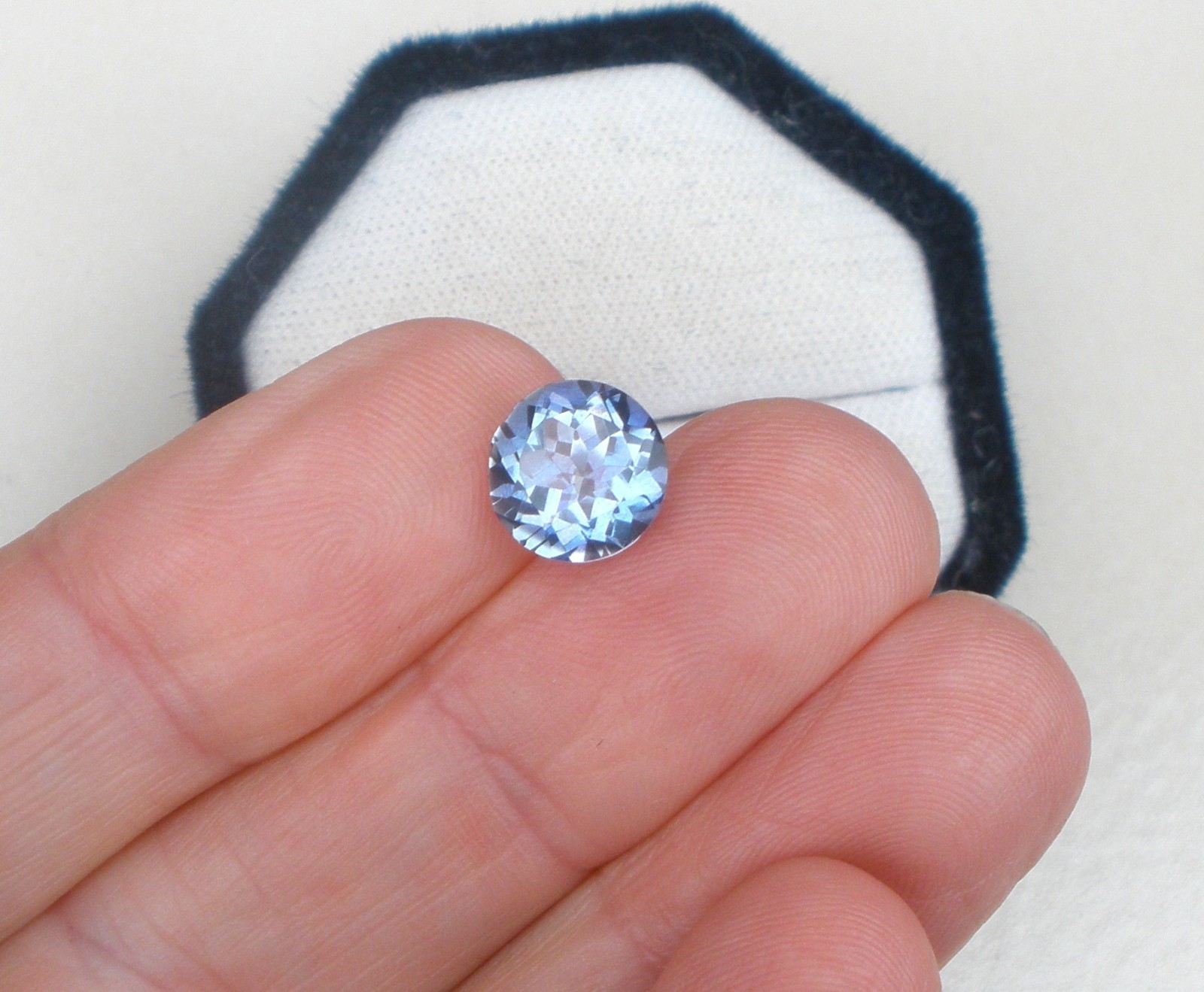 10mm Mystic Blue Quartz Round Loose Faceted Gem