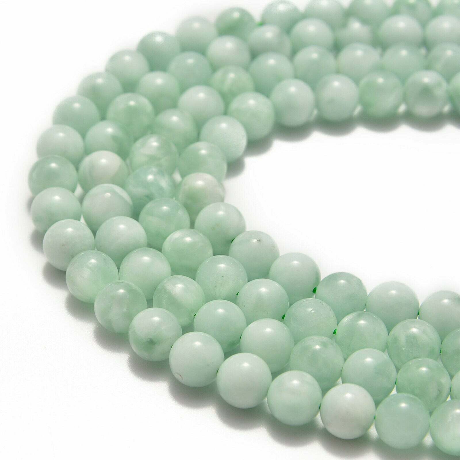Green Moonstone Smooth Round Beads 4mm 6mm 8mm 10mm 12mm 15.5″ Strand
