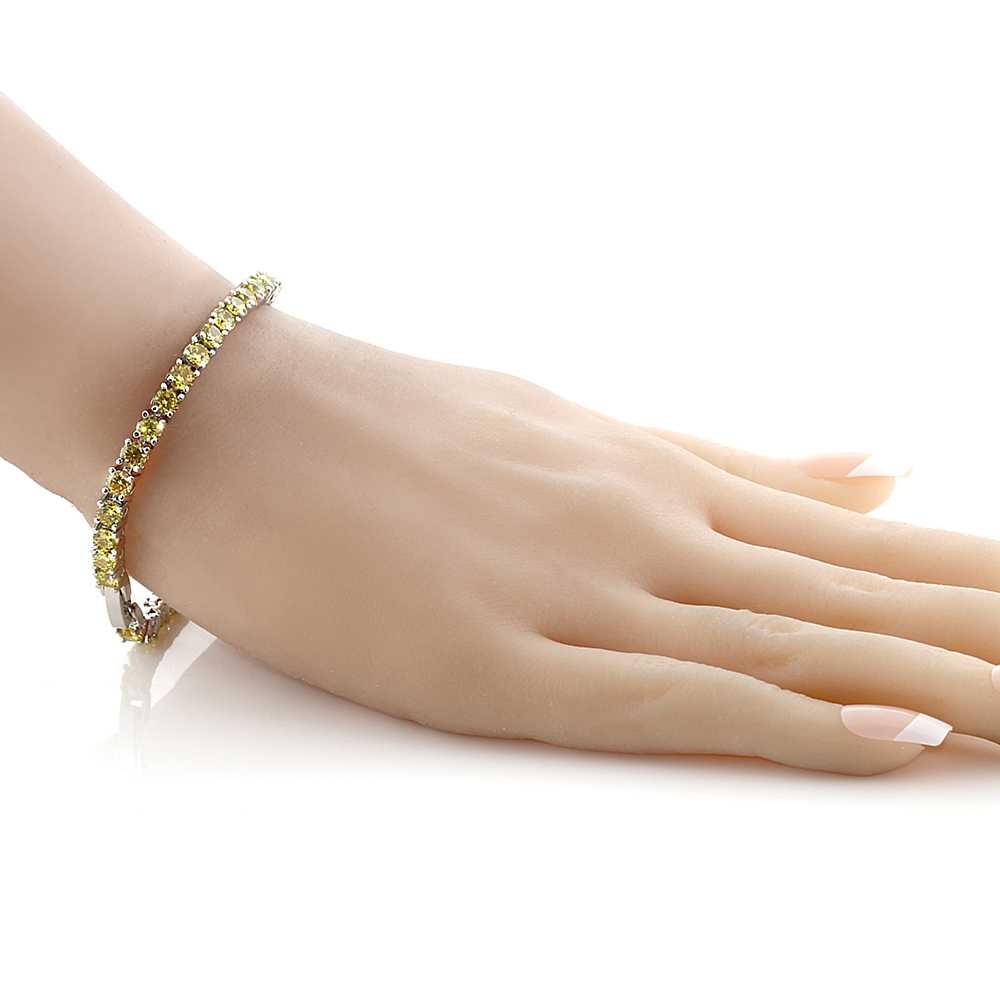 12.00 Cttw Canary Yellow Cubic Zirconias CZ Tennis Bracelet For Women | 7 Inch