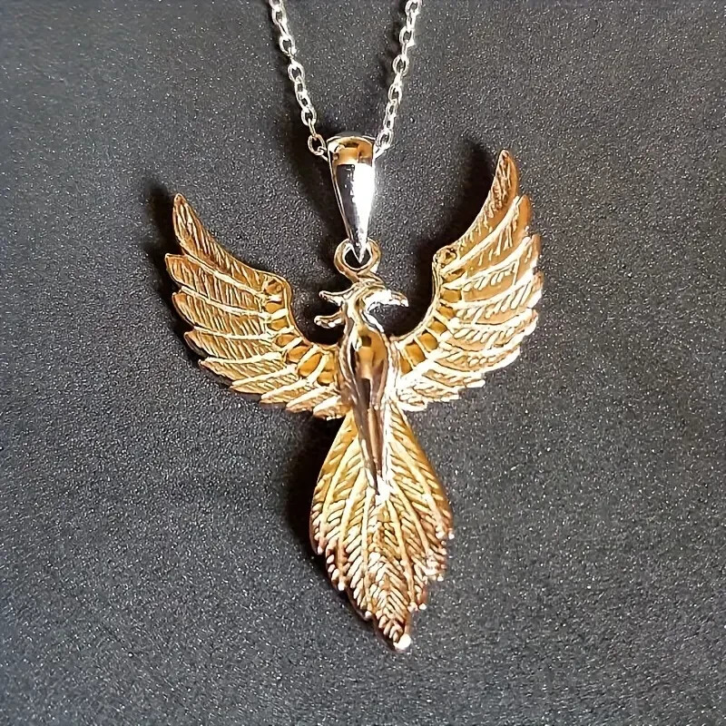 Gold Plated Phoenix & 18″ Silver Necklace! FREE SHIPPING IN THE USA!