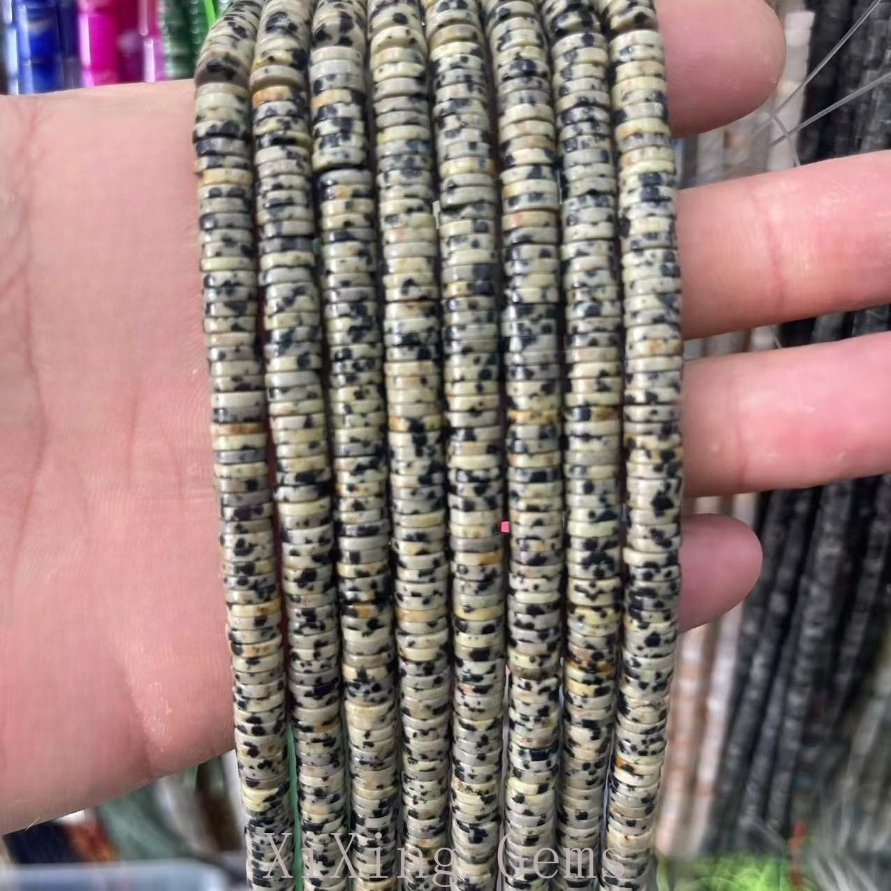 1x6mm Natural Dalmatian Jasper Heishi Disc Spacer Beads for Jewelry Making DIY