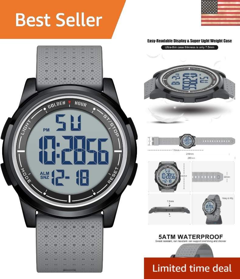 Stylish Ultra-Thin Digital Sports Watch for Running & Climbing – Adjustable Fit