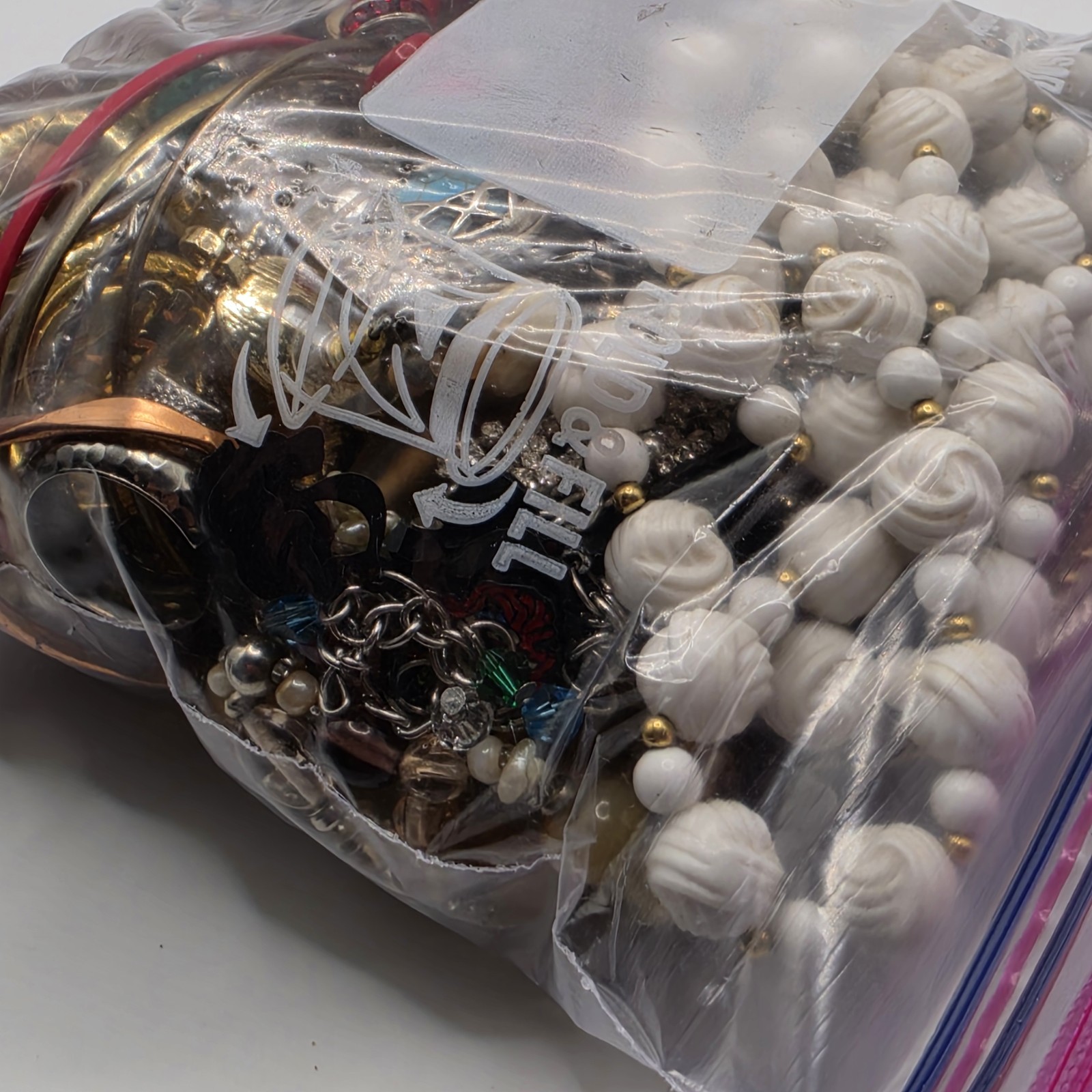 Bag Old Unsearched Jewelry Lot Vintage Estate Find Junk Drawer Aprox 4lbs