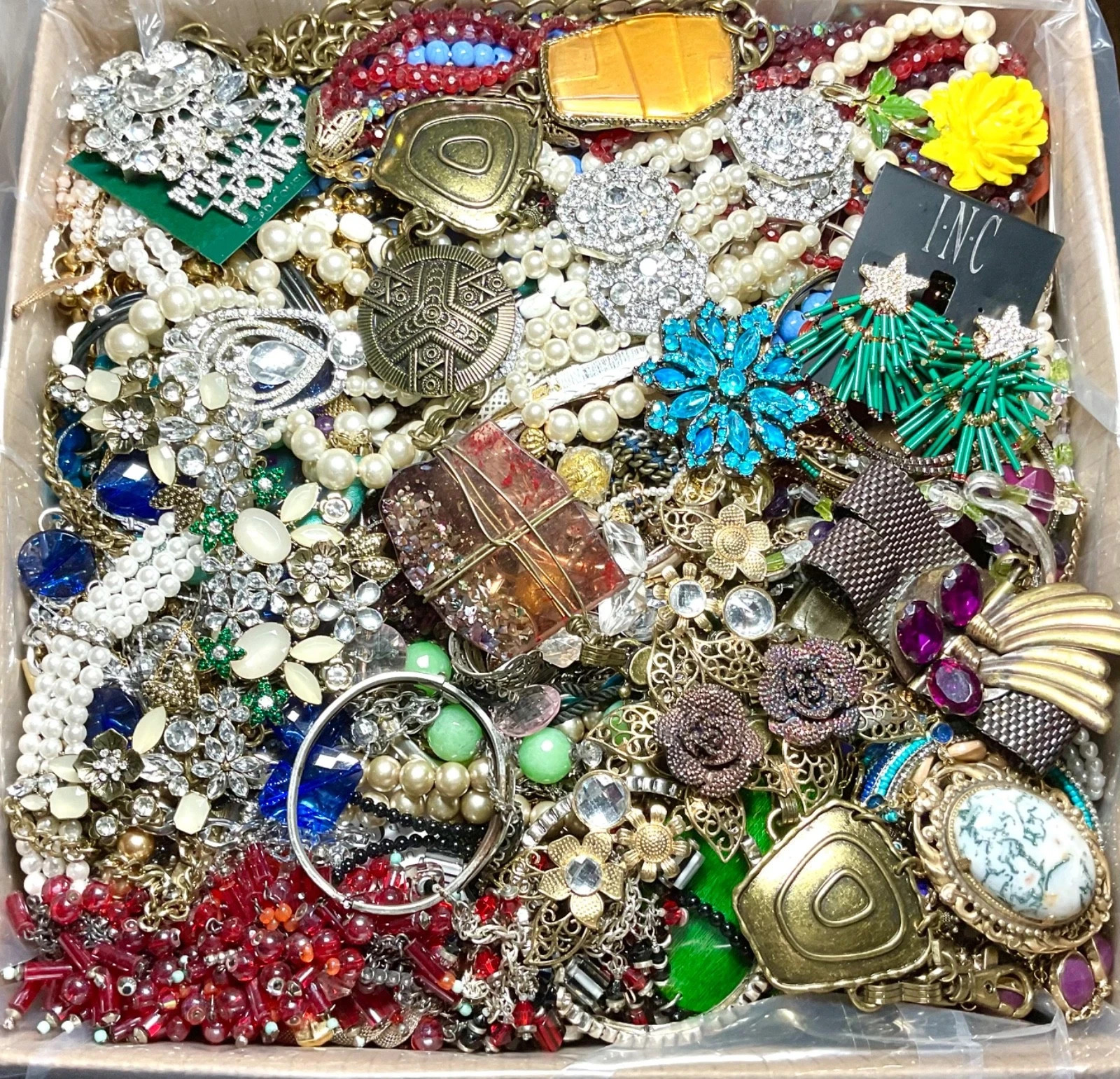 10 Pounds Lbs Unsorted Jewelry Making Lot Some Wear Resell Mixed In Junk Tangled