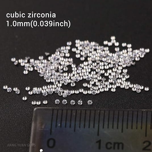 1000pcs 5A Round Machine Cut White Cubic Zirconia Stone Loose CZ Synthetic