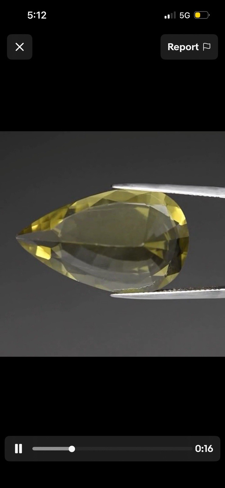 💎 Big! 30.53ct 30×18.3mm VS Pear Natural Lemon Quartz – Brazil Gemstone