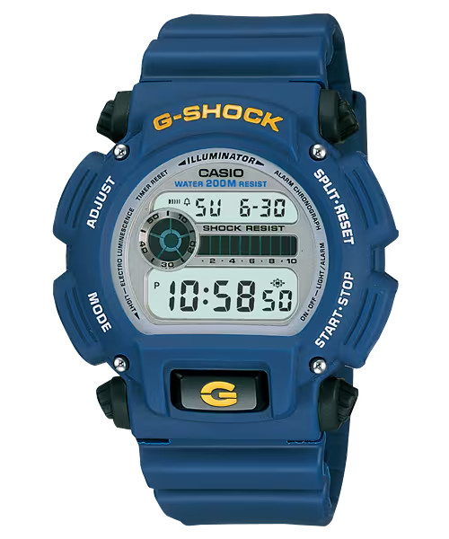 Casio DW9052-2V, G-Shock Chronograph Watch, Blue Resin Band, Alarm, 200 Meter WR