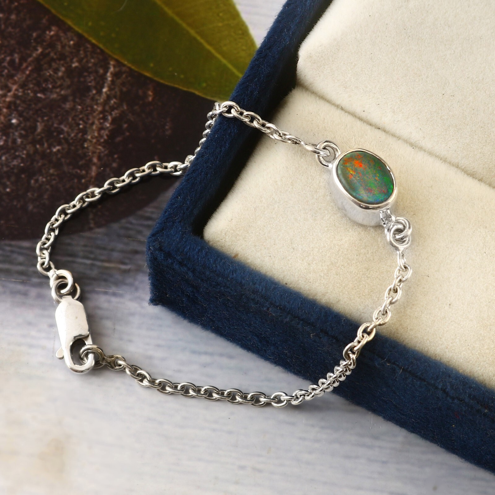 Australian Solid Opal Bracelet Handmade jewelry Opal Jewelry for her #LXJ036