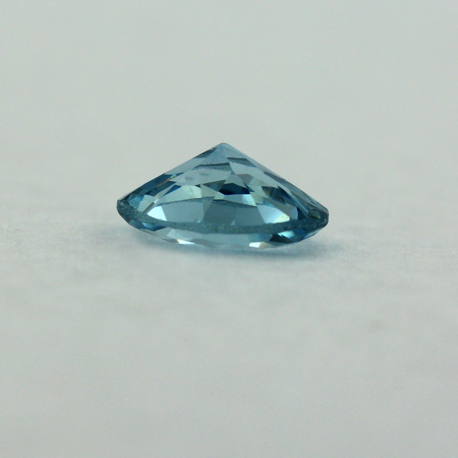 Loose Round Cut Aquamarine CZ Stone Single Light Blue Cubic Zirconia Birthstone