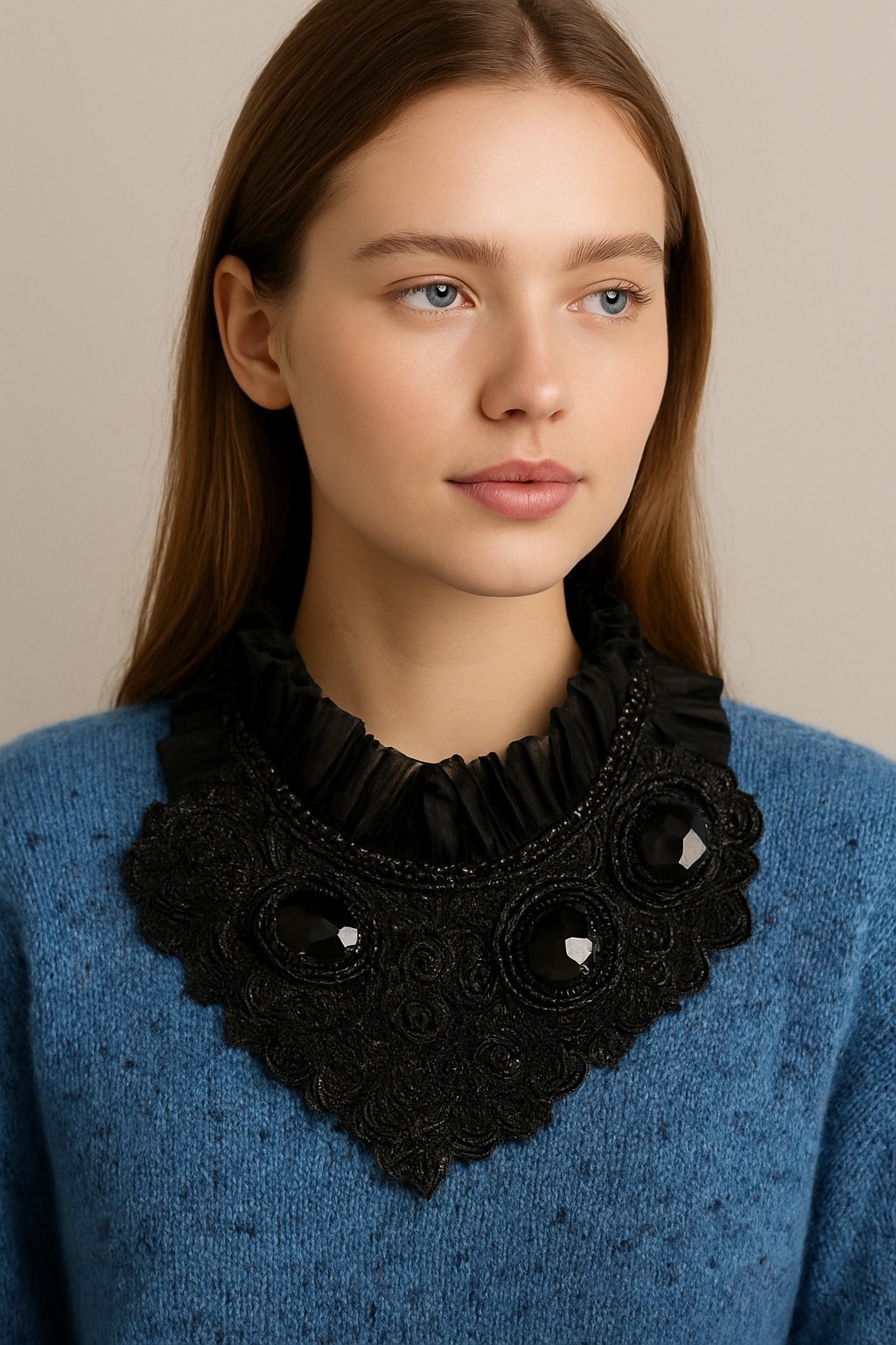 Nita Angeletti OOAK Art To Wear BLACK MAGIC COLLAR Statement Necklace