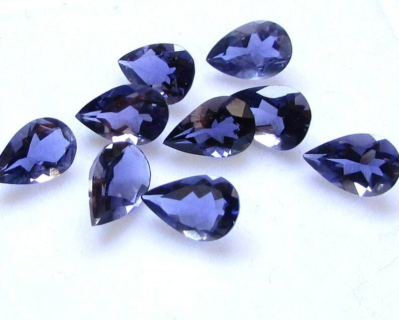 Iolite Pear Gemstone 7x5mm faceted loos gemstone for jewelry making Ring Making