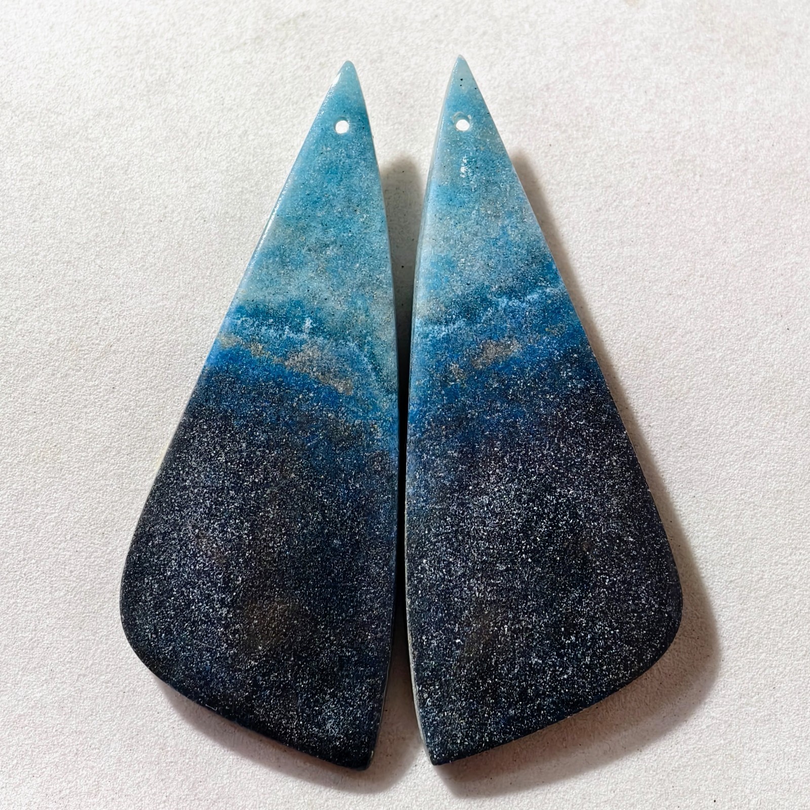 83 Cts Natural Trolleite Drilled Pair Cabochon Gemstone For Jewelry 56.1X21.9 MM