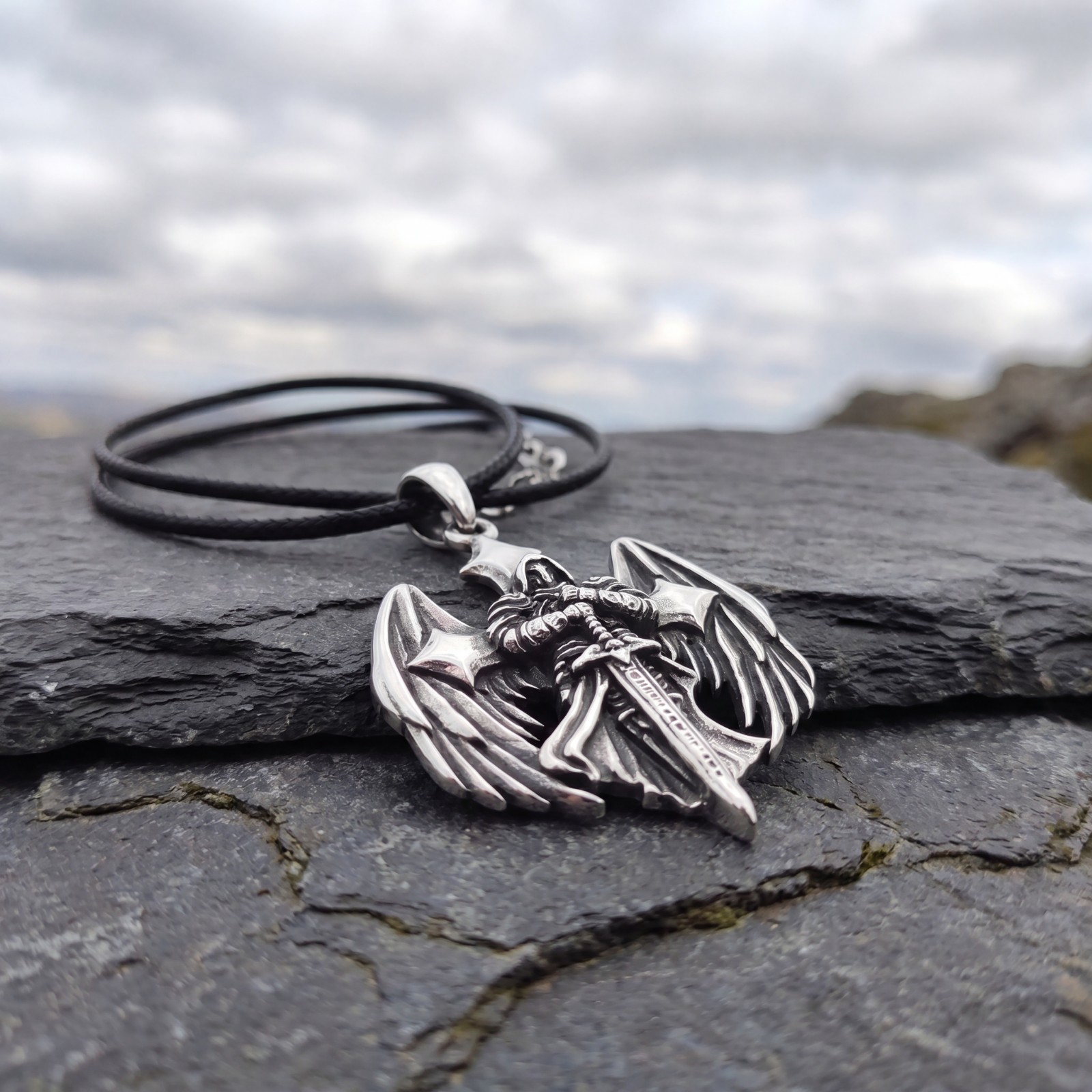 925 Sterling Silver Archangel Saint Michael the Warrior Necklace