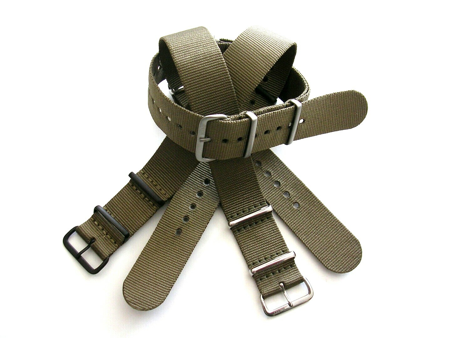 NATO G10 ® Khaki Green HD nylon Military PVD watch band RAF strap bond IW SUISSE
