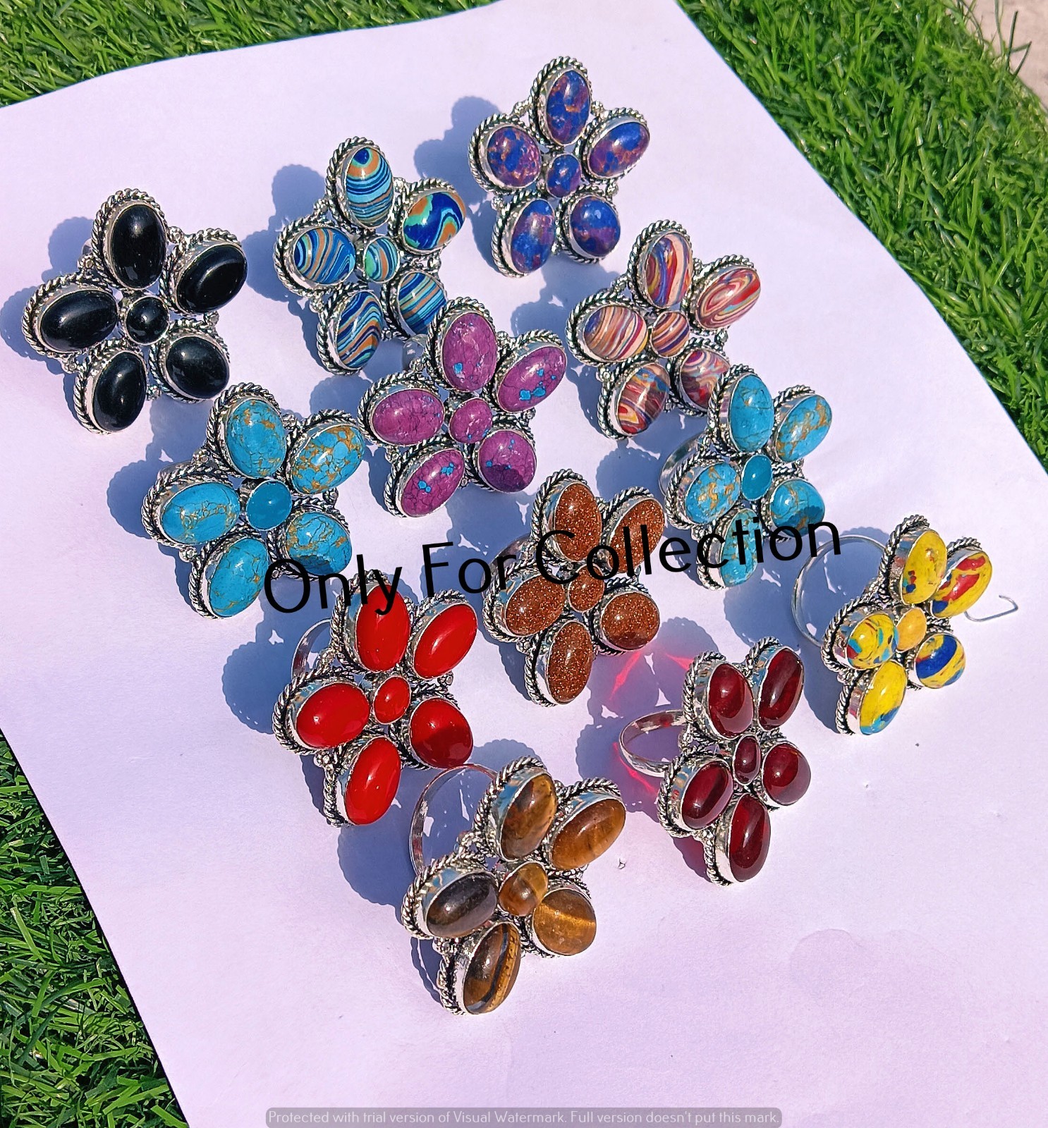 Amazing Garnet & Mix Gemstone 925 Sterling Silver Plated Rings Lot Bulk Jewelry