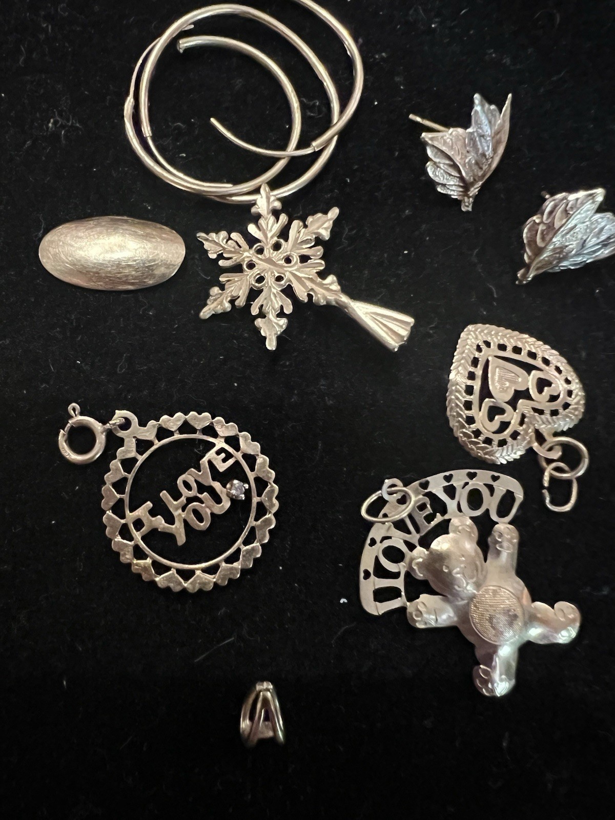 Mixed 14k gold FineJewelry: 9pc Charms, Pendants & Earrings see description