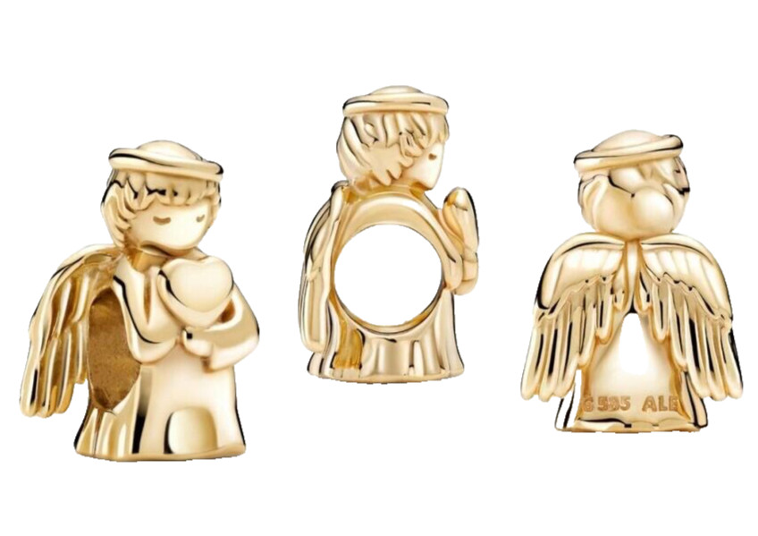 NEW💕Pandora 14k Gold ANGEL OF LOVE Charm RETIRED 759143C00