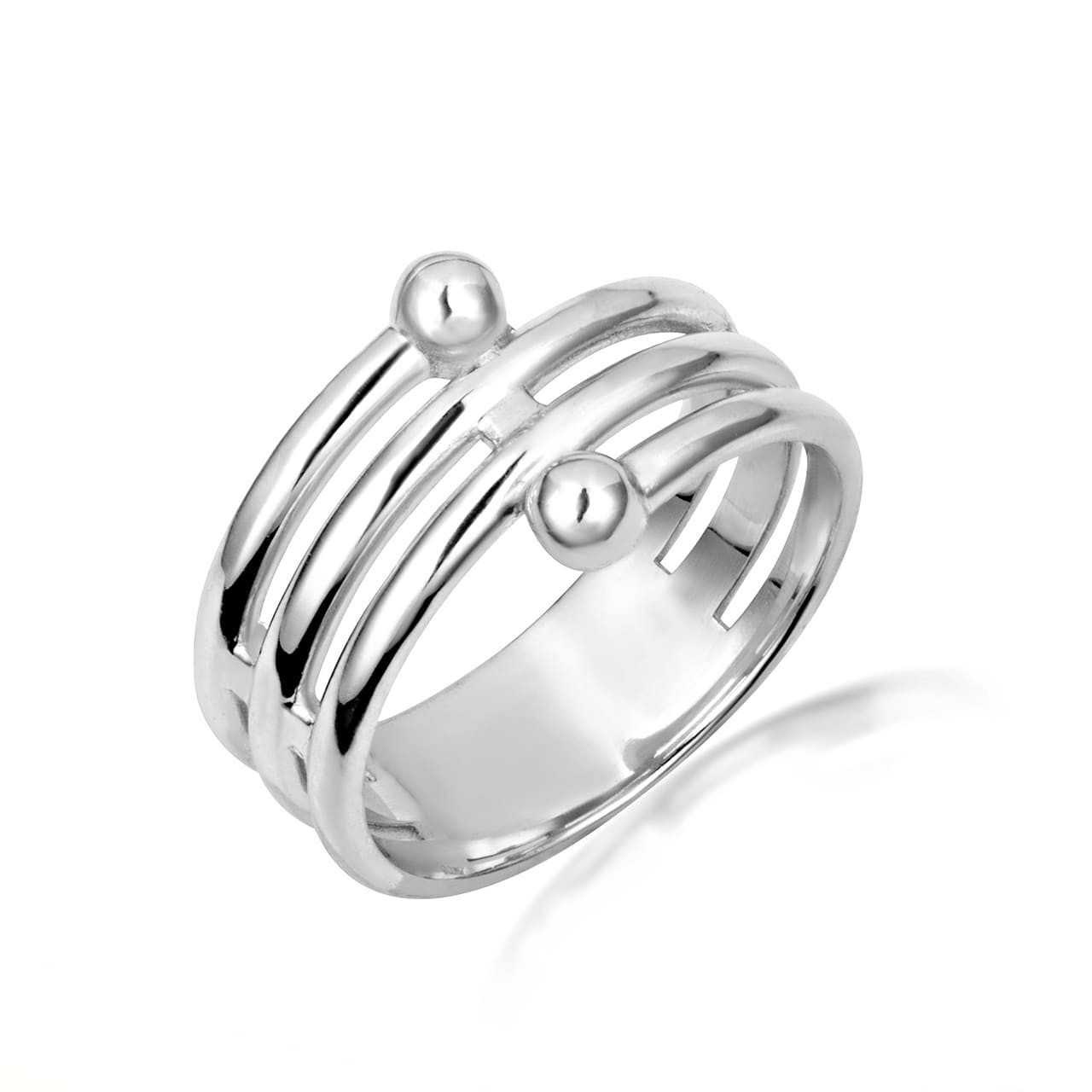 Gold Multi Row Beaded Band Ring (Available in Yellow/Rose/White Gold)