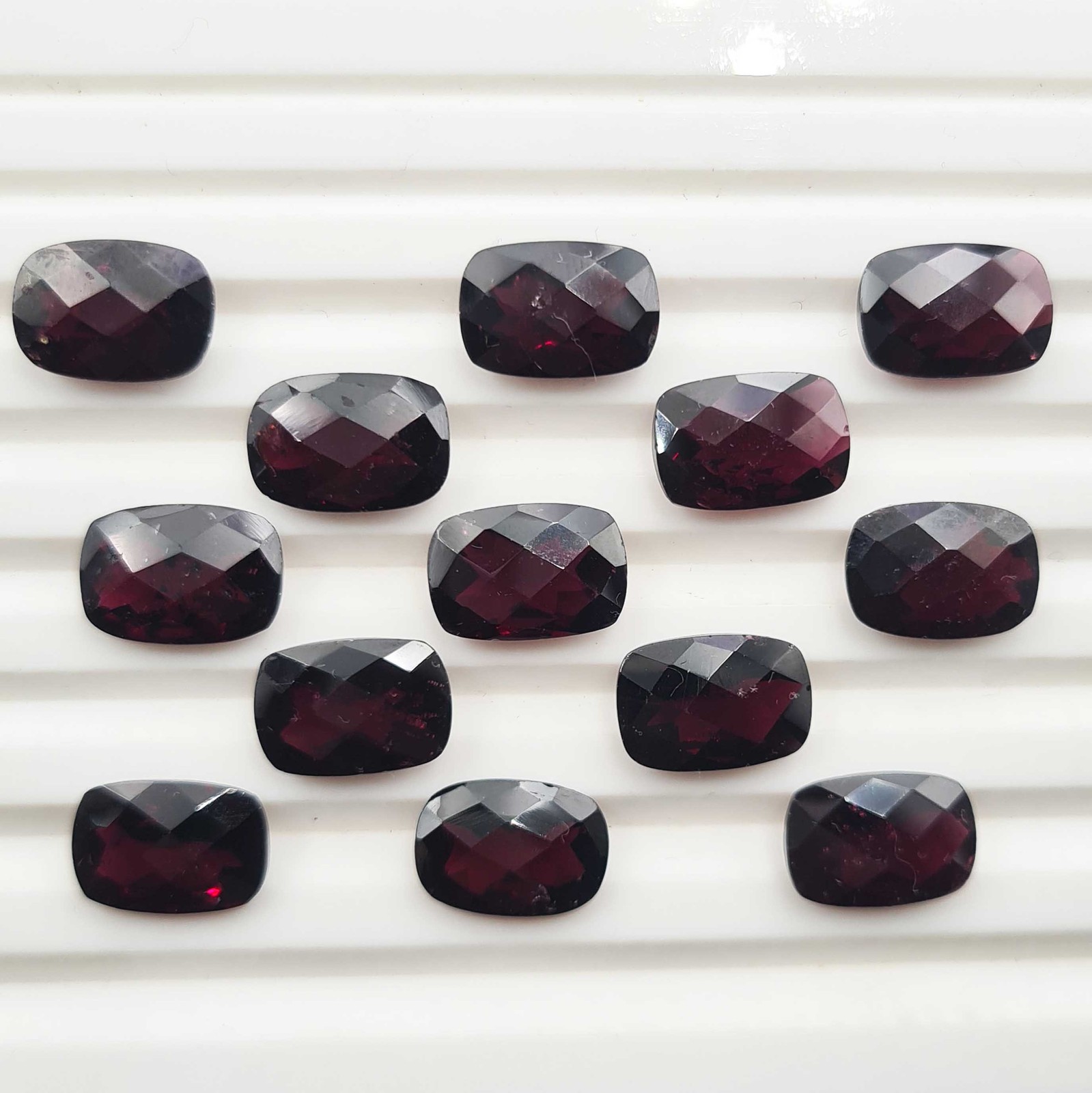 Natural Garnet Cushion Checker Cut Loose Gemstone Lot 9*13 MM 100 CT 17 Pcs