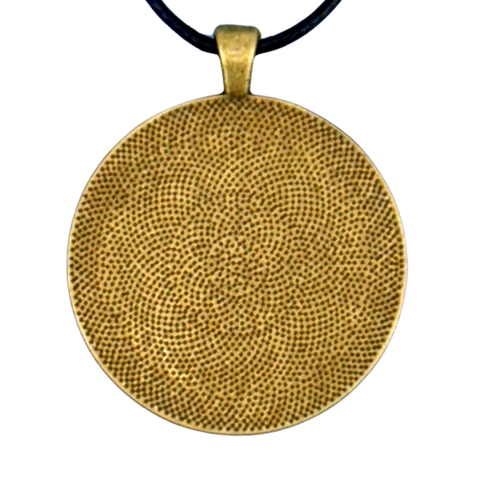 Pendant Necklace Handmade “Coral Ocean” Brass Bezel 30mm Black Cord