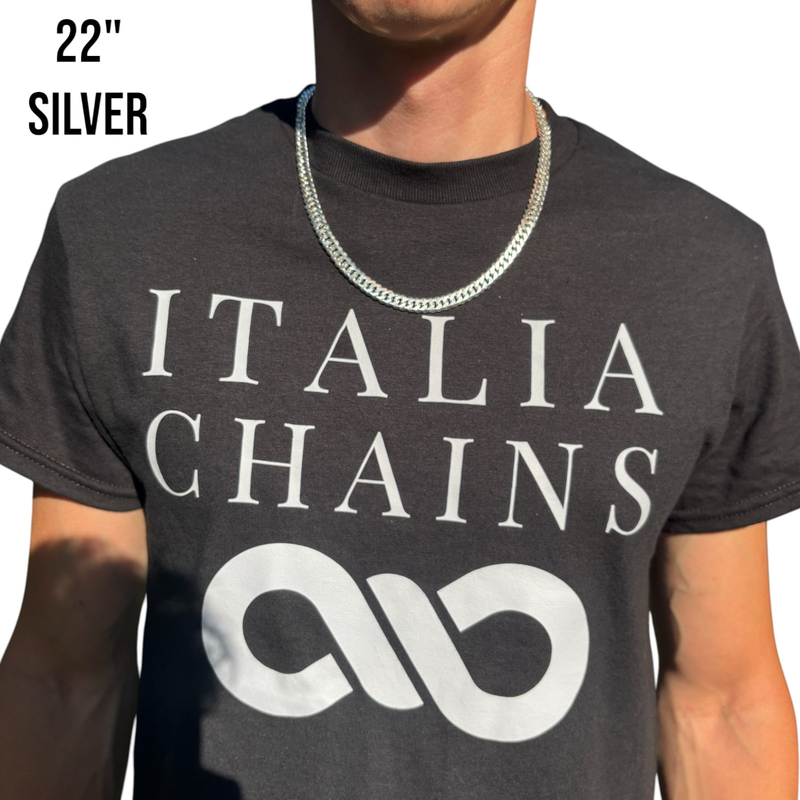 10mm Double Curb Link Chain Necklace – Solid 925 Sterling Silver MADE IN ITALY