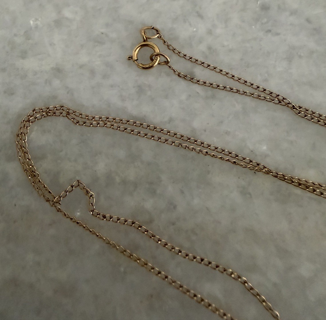 Vintage 1/20 14K Yellow Gold Filled Heart Photo Locket & 18″ Necklace Chain