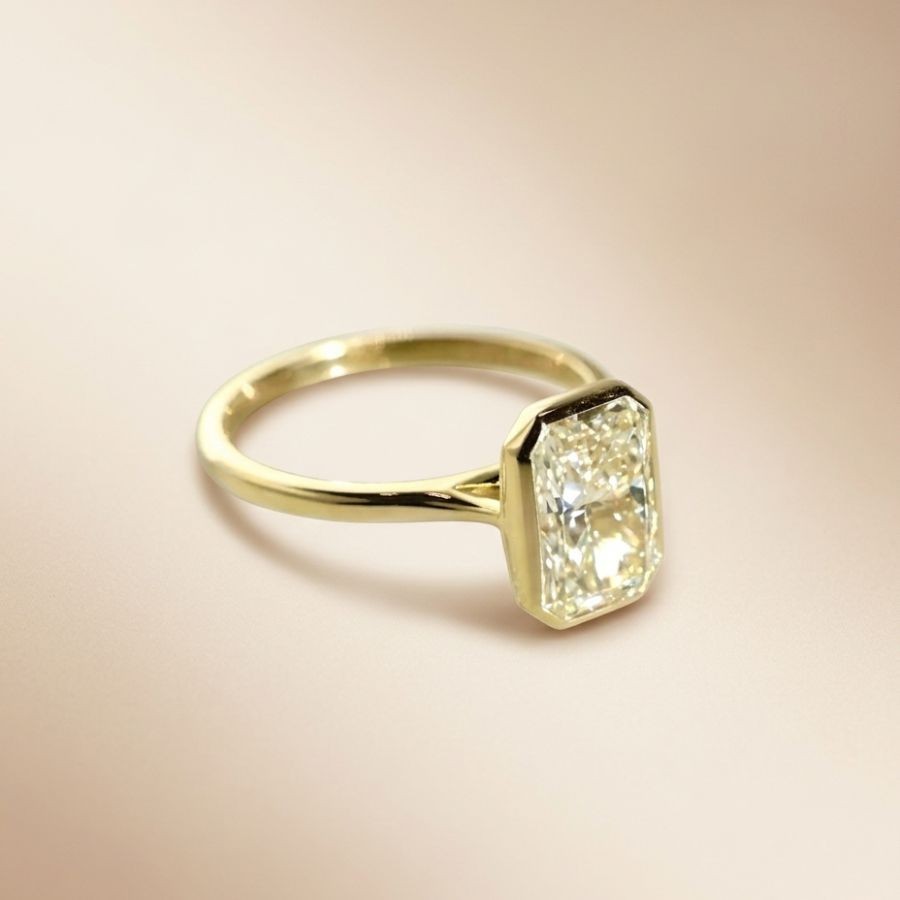 2.00Ct Radiant Cut VS1 Lab Grown Diamond Wedding Engagement Ring 14k Yellow Gold