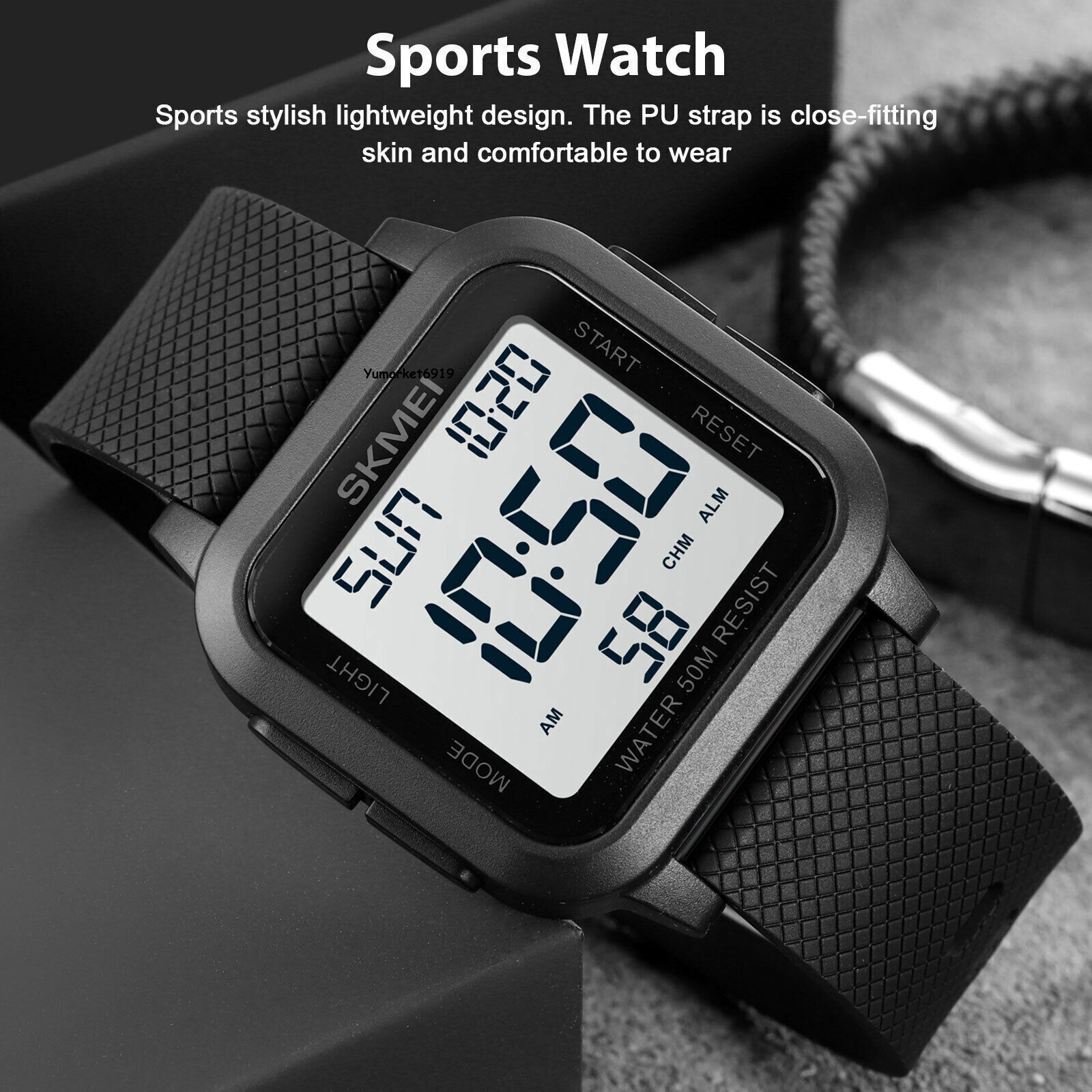 Men’s Military Sports Watch LED Screen Large Digital Face Waterproof Wristwatch