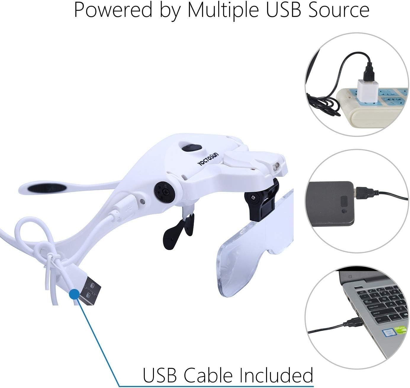 Versatile LED Head Magnifier with 2 Adjustable Leds & Ergonomic Headband Design
