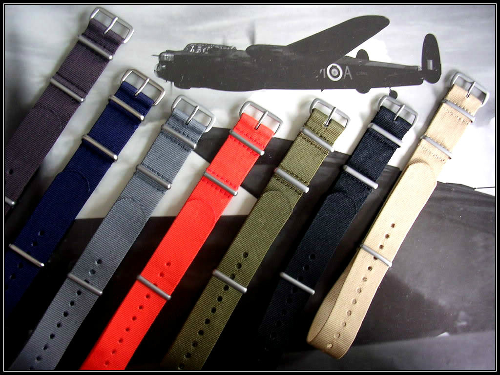 19mm Black NATO G10 Premium nylon watchband Pilot RAF Bond IW SUISSE 18 20 22 24