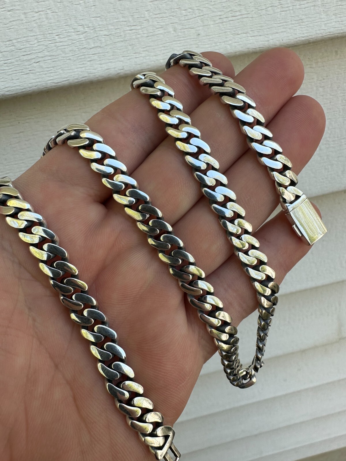 Miami Cuban Link Chain Necklace Real 925 Sterling Silver Sleek Box Clasp 6-12mm