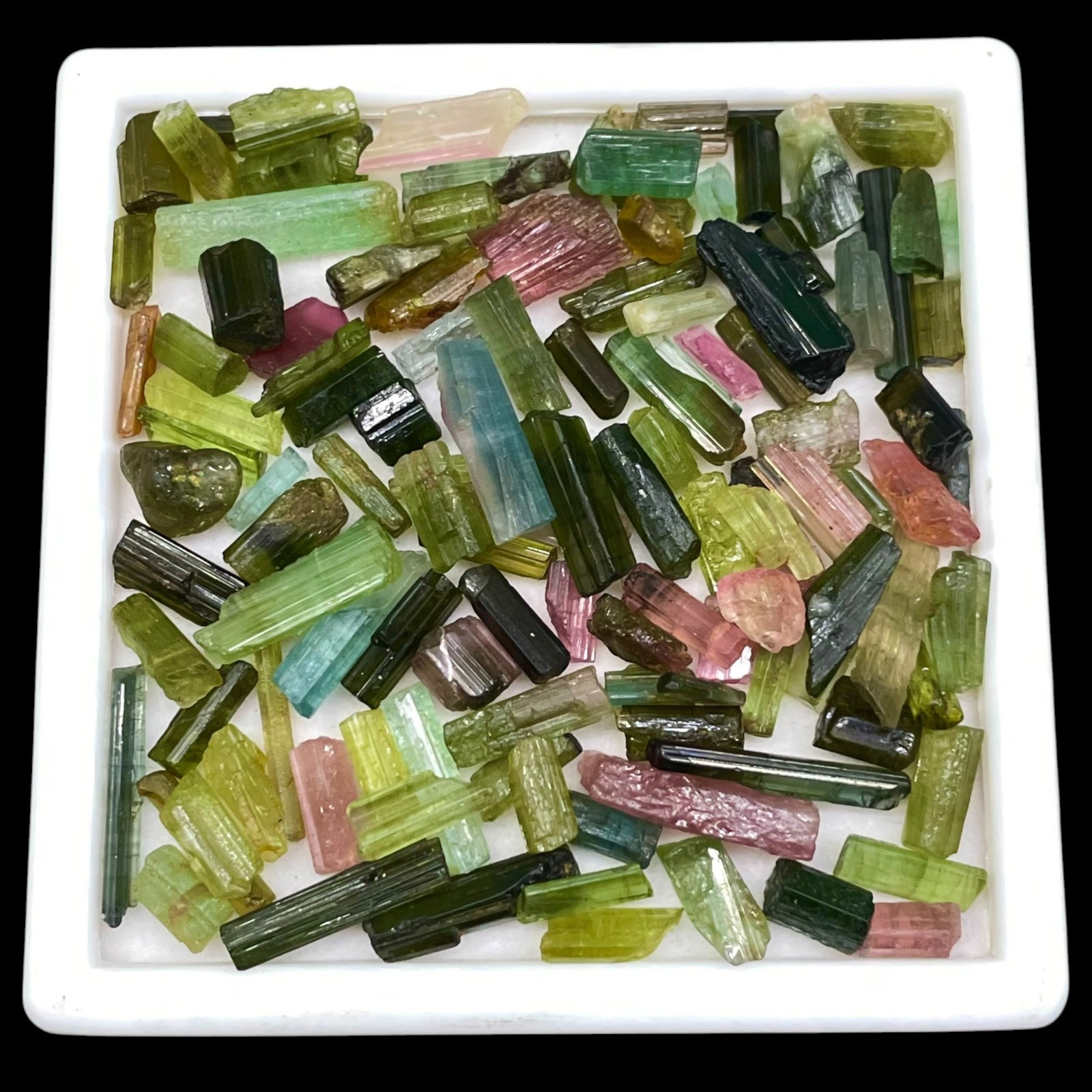 120 Pcs Natural Tourmaline 4-15mm Multi Color Rough Stick Loose Gemstones Lot