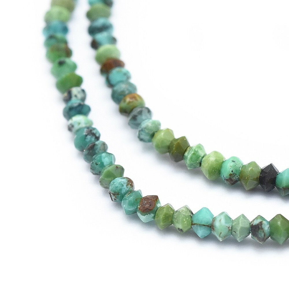 Natural Turquoise Faceted Rondelle Beads Strands Size: about 1.5~1.8mm 15.3 inch