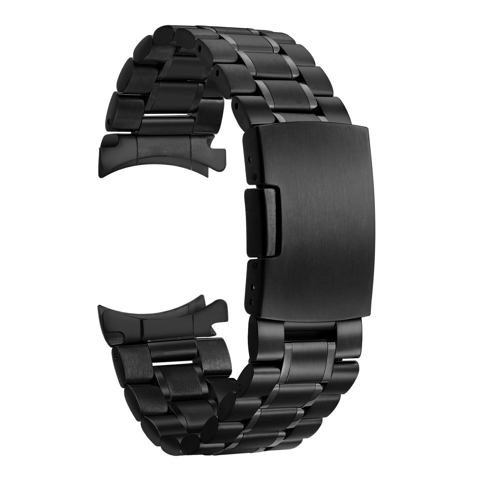 14 16 18 20 22 24 26mm Curved/Flat End Stainless Steel Strap Watch Band Bracelet