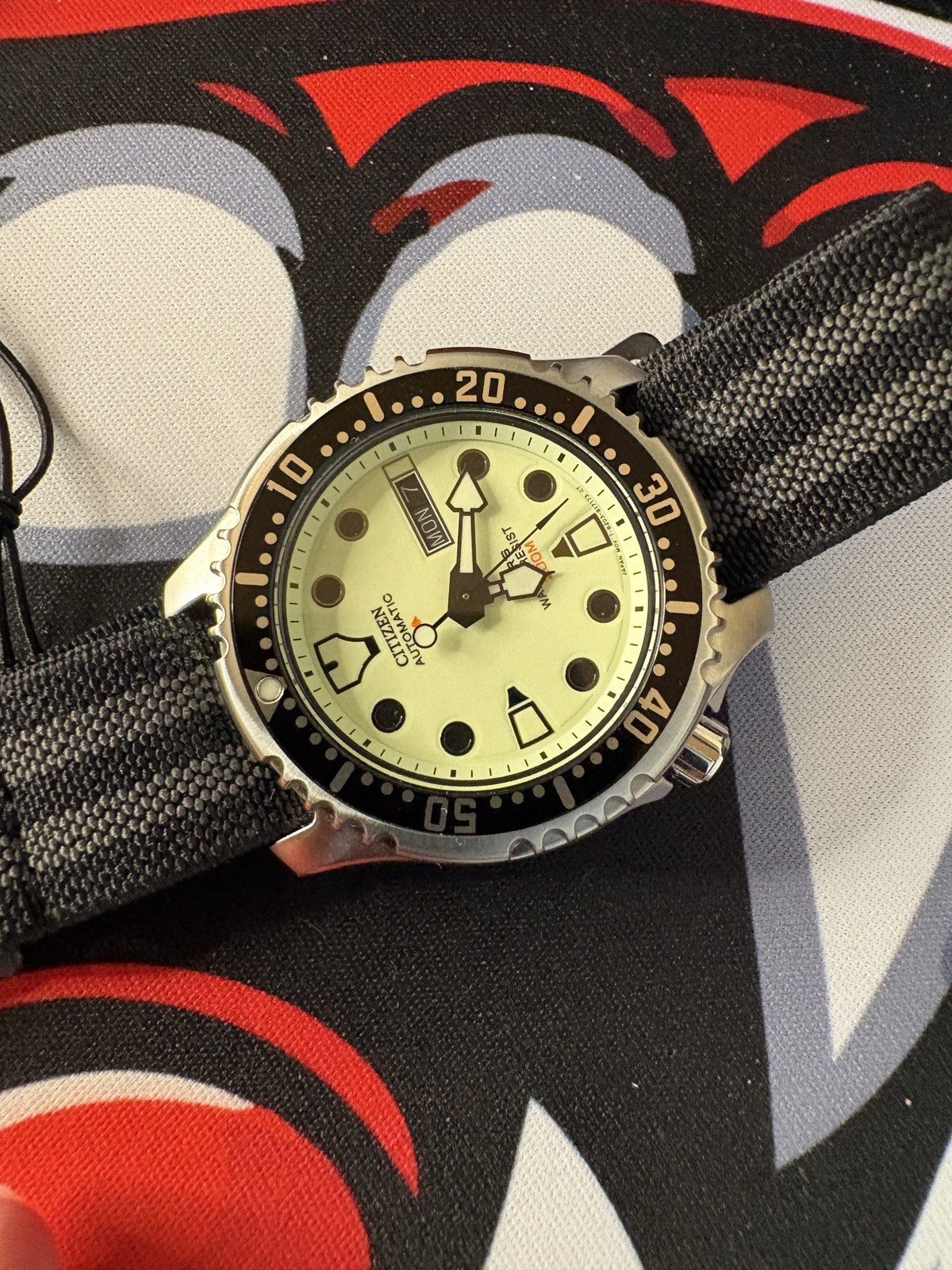 Boxed papers Citizen Men’s Promaster Automatic Diver’s Watch – NY0040-09W lume