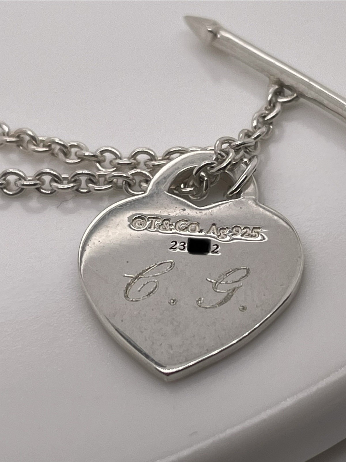 Tiffany&Co Sterling Silver Heart Arrow LOVESTRUCK Necklace W/ Box
