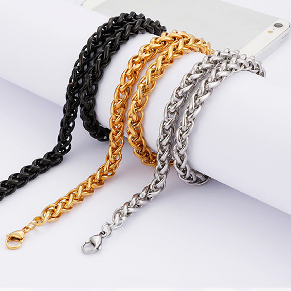 3/4/5/6/7mm Fashion Women Mens Chain 316L Stainless Steel Necklace Jewelry Gift