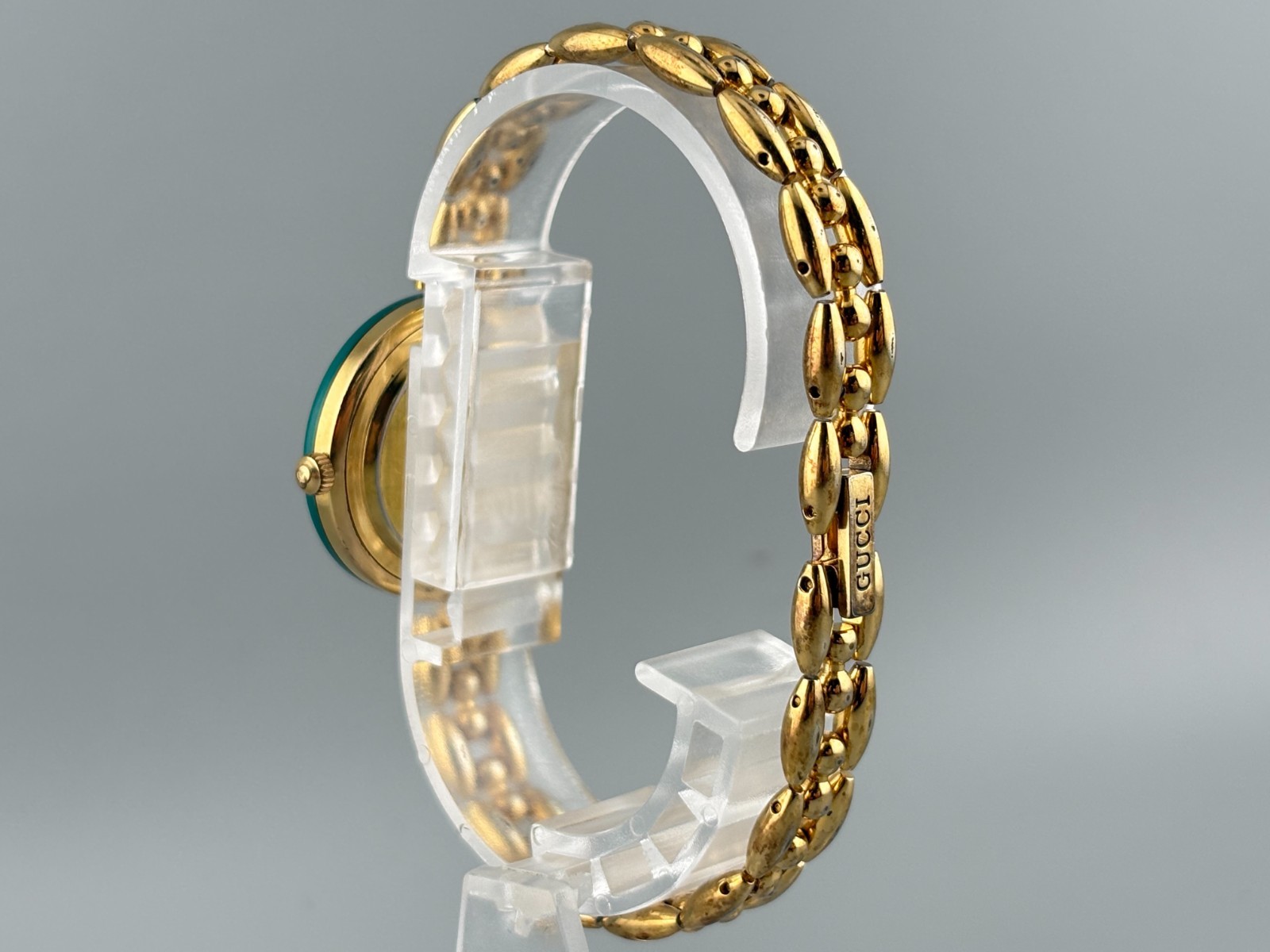 [Very Good] Gucci Change Bezel 1200 Gold Metal Green Watch Auth