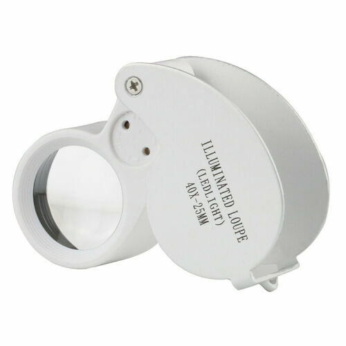 40x 25mm Glass LED Light Magnifying Magnifier Jeweler Eye Jewelry Loupe Loop