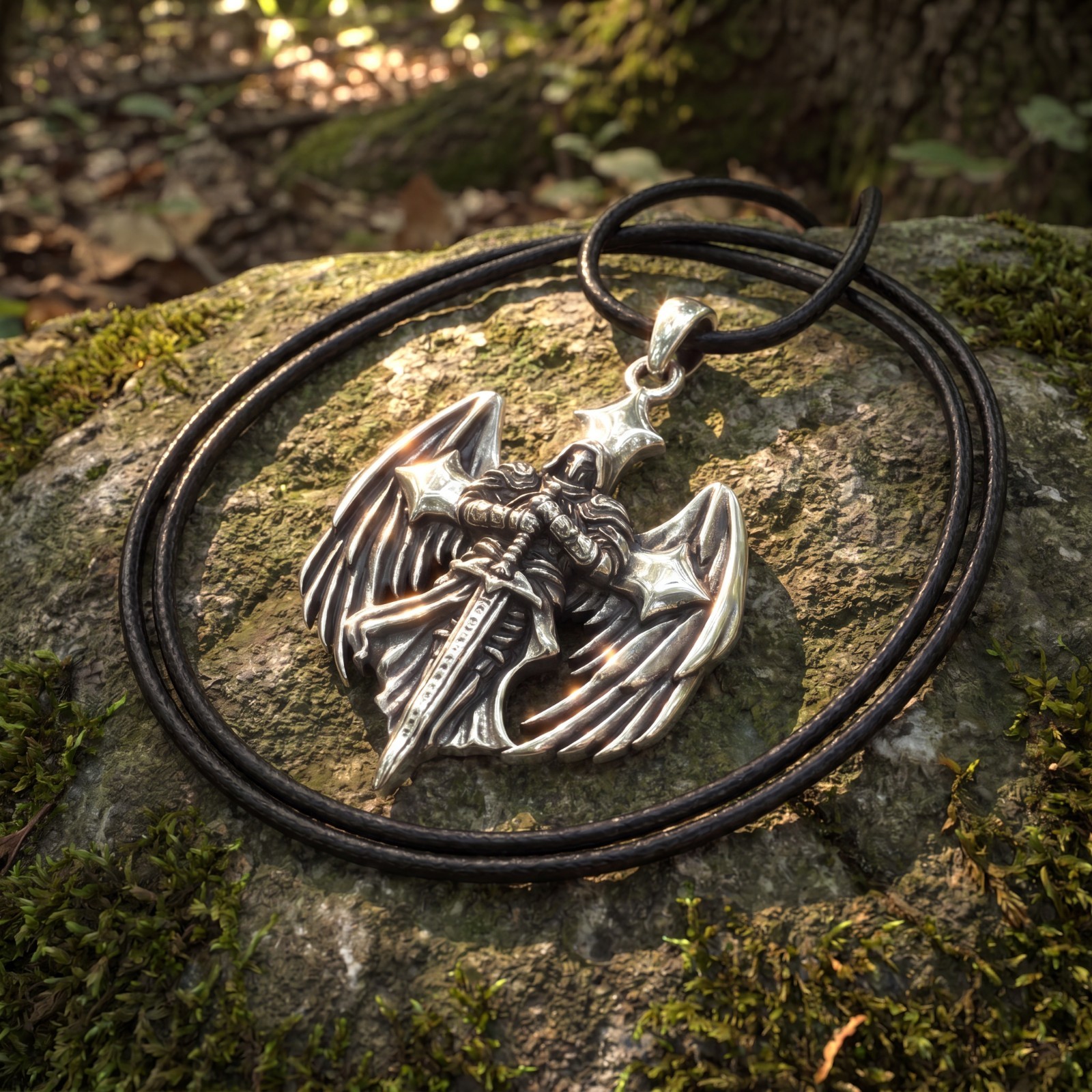 925 Sterling Silver Archangel Saint Michael the Warrior Necklace