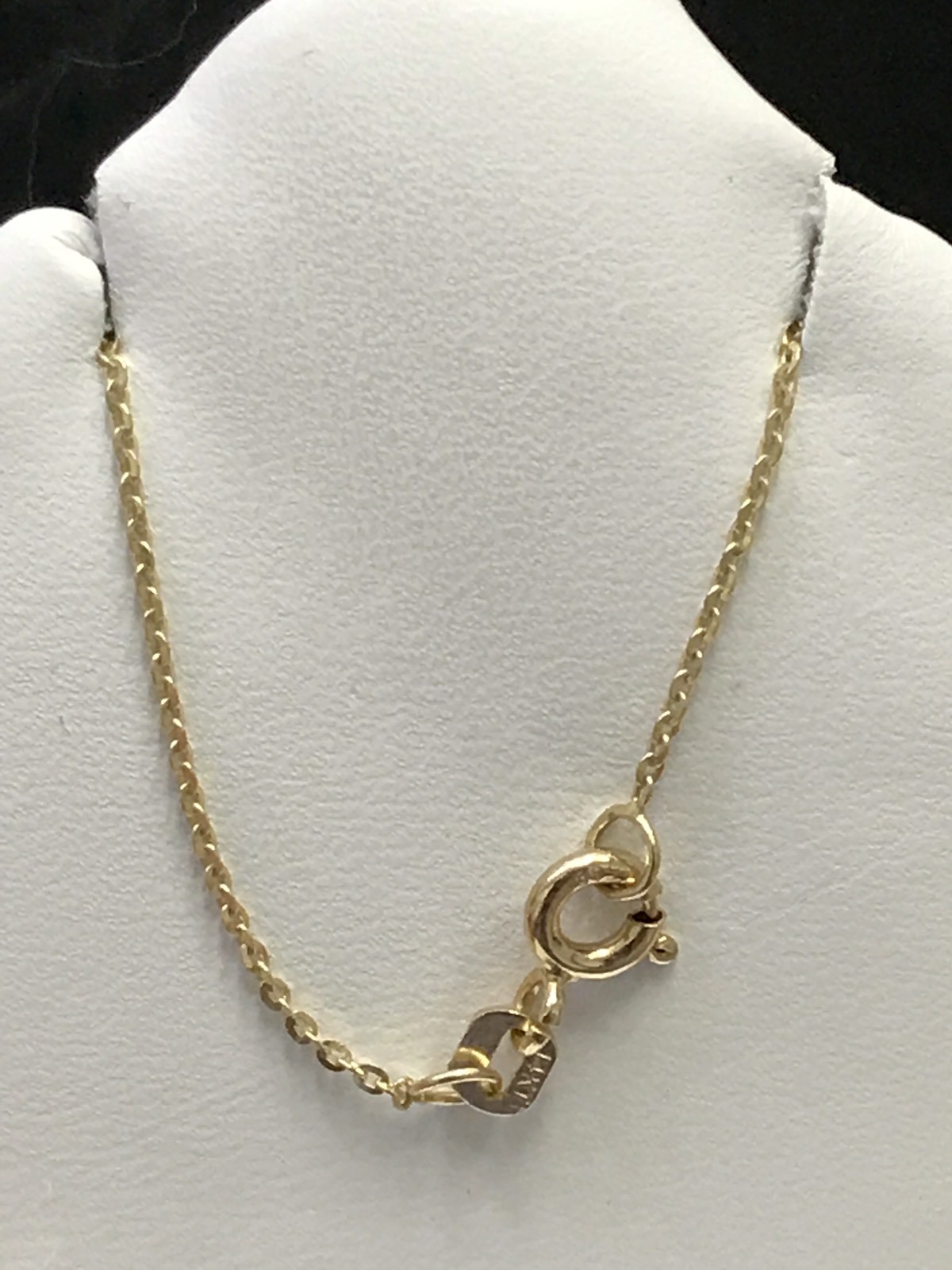 14k Solid Yellow Gold Rolo Anchor chain Necklace 16-18 inches Brand New 1mm