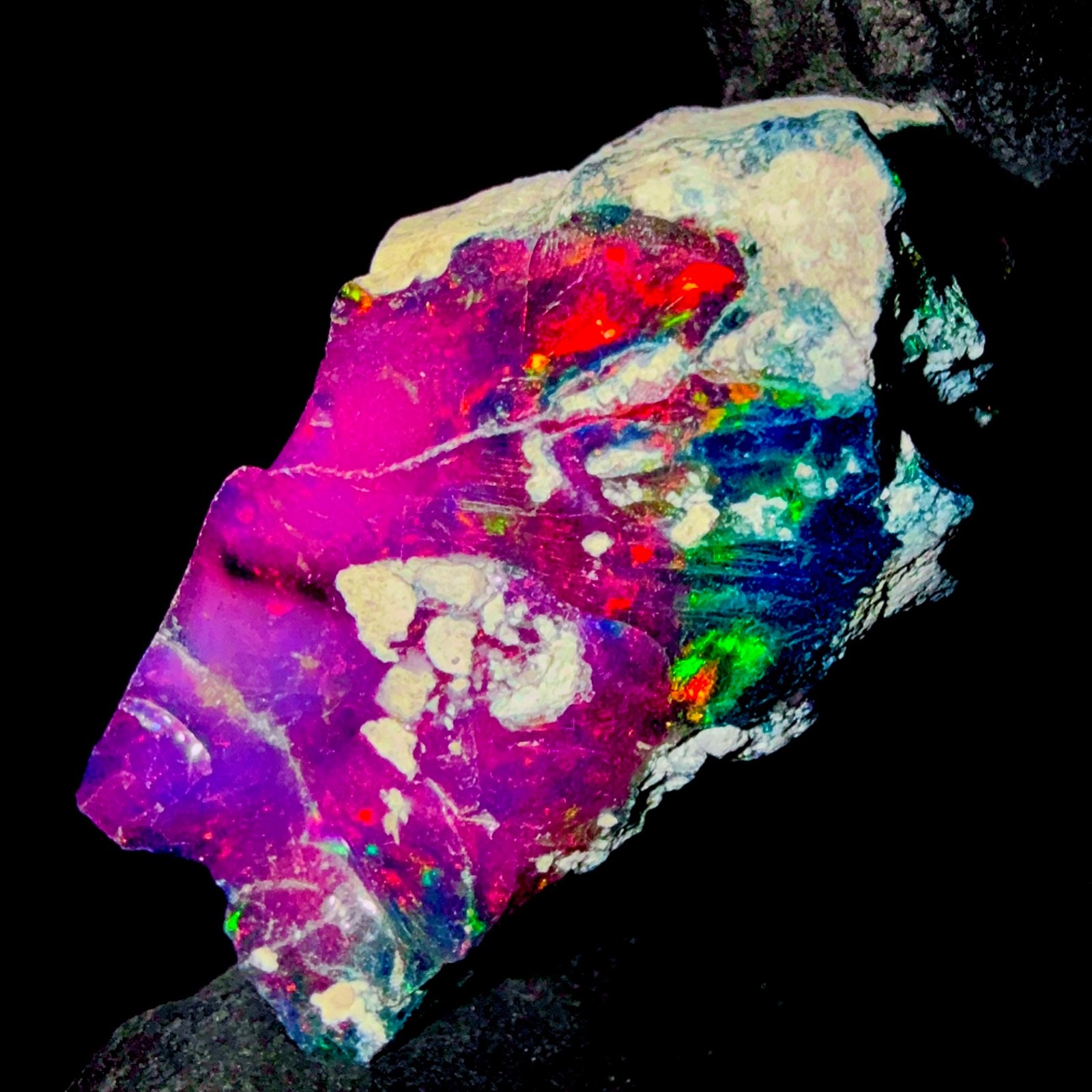 10 Ct Black Ethiopian Opal Rough, Jewelry Grade Welo Opal Rough, Multi Fire Opal