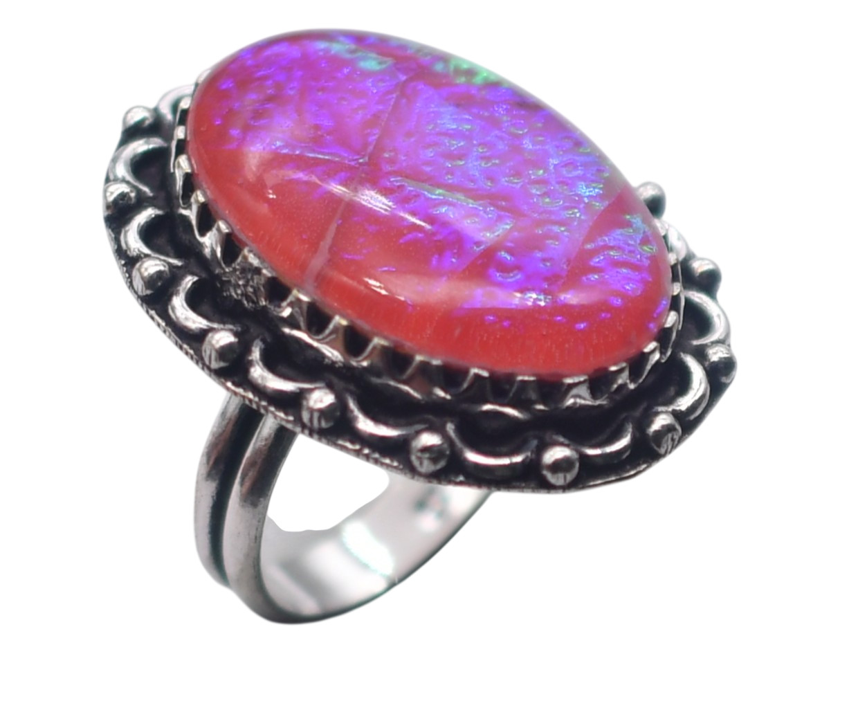 Australian Triplet Opal Natural Gemstone Antique Ring US Size-8.75 R 4939