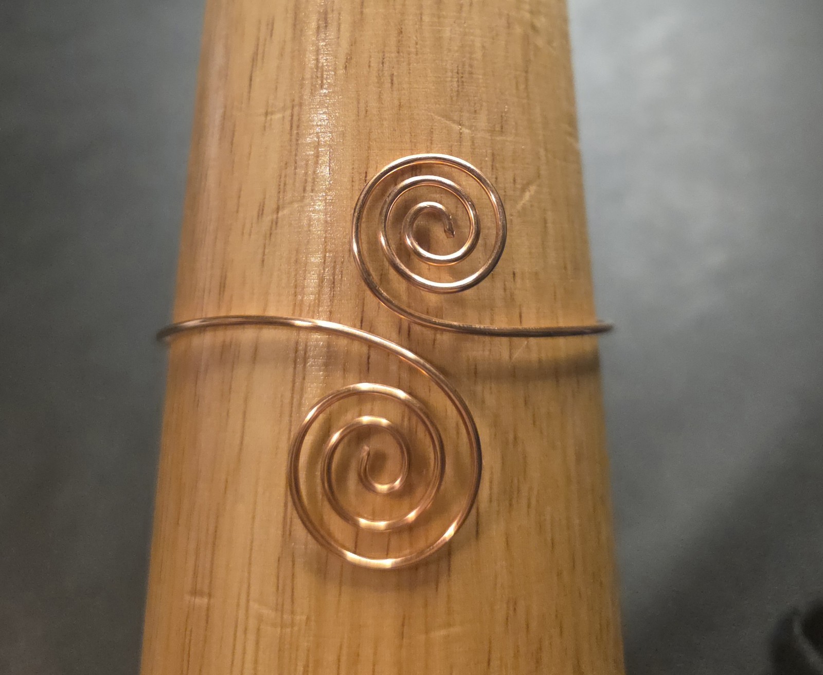 Handmade Copper Spiral Adjustable 8″ Bracelet Cuff Arm Band