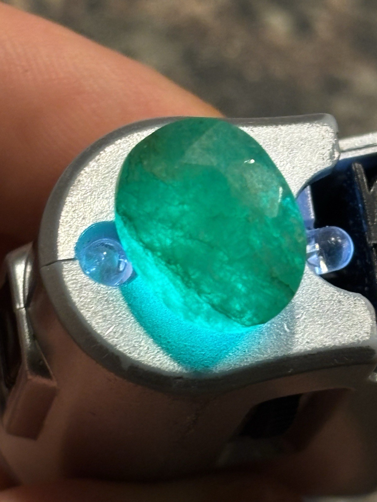 7.3ct Green Emerald / Beryl Oval Faceted Heavily Included