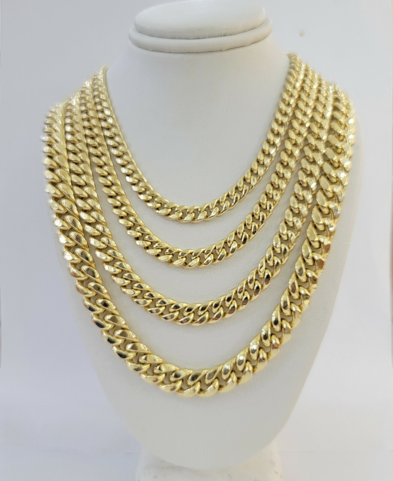 14k Yellow Gold chain Miami Cuban Link Necklace 6mm-9mm 18″-30″ Real Gold Sale