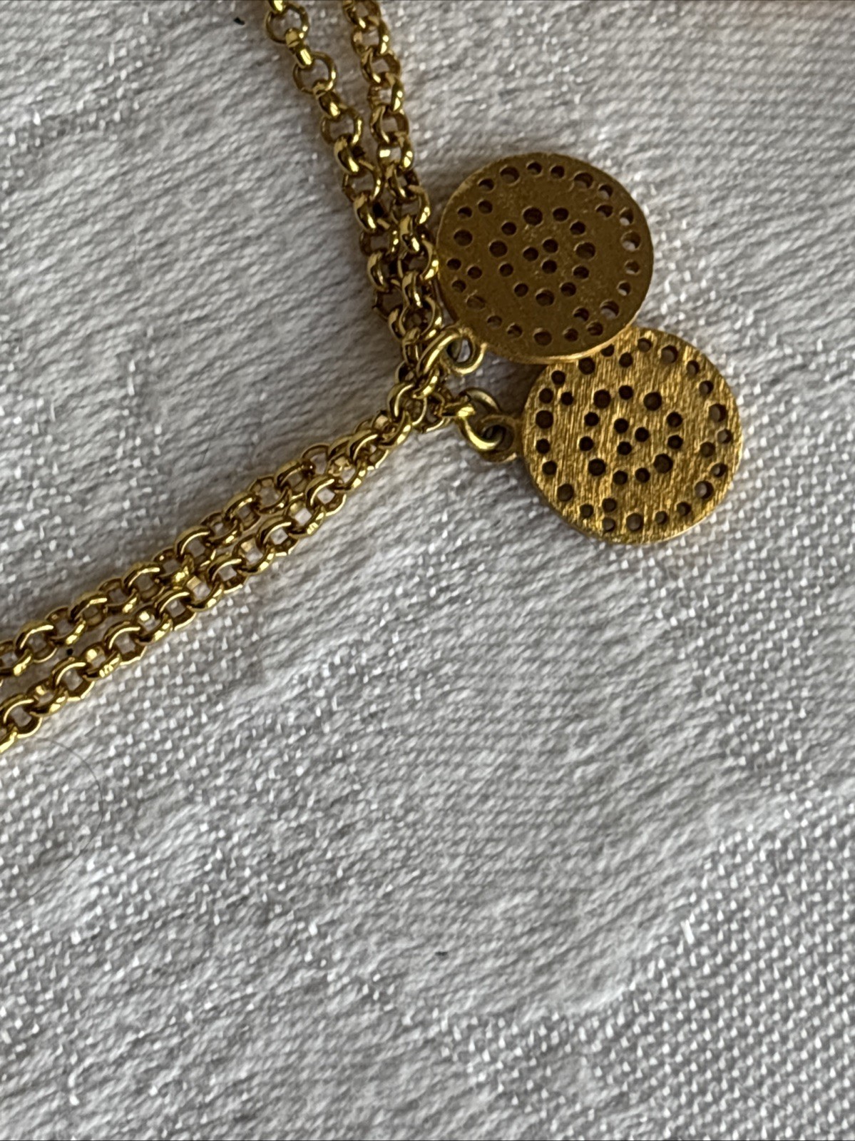 Park Lane Roma Necklace Long Satin Brushed Gold Tone & Anne Klein Earrings