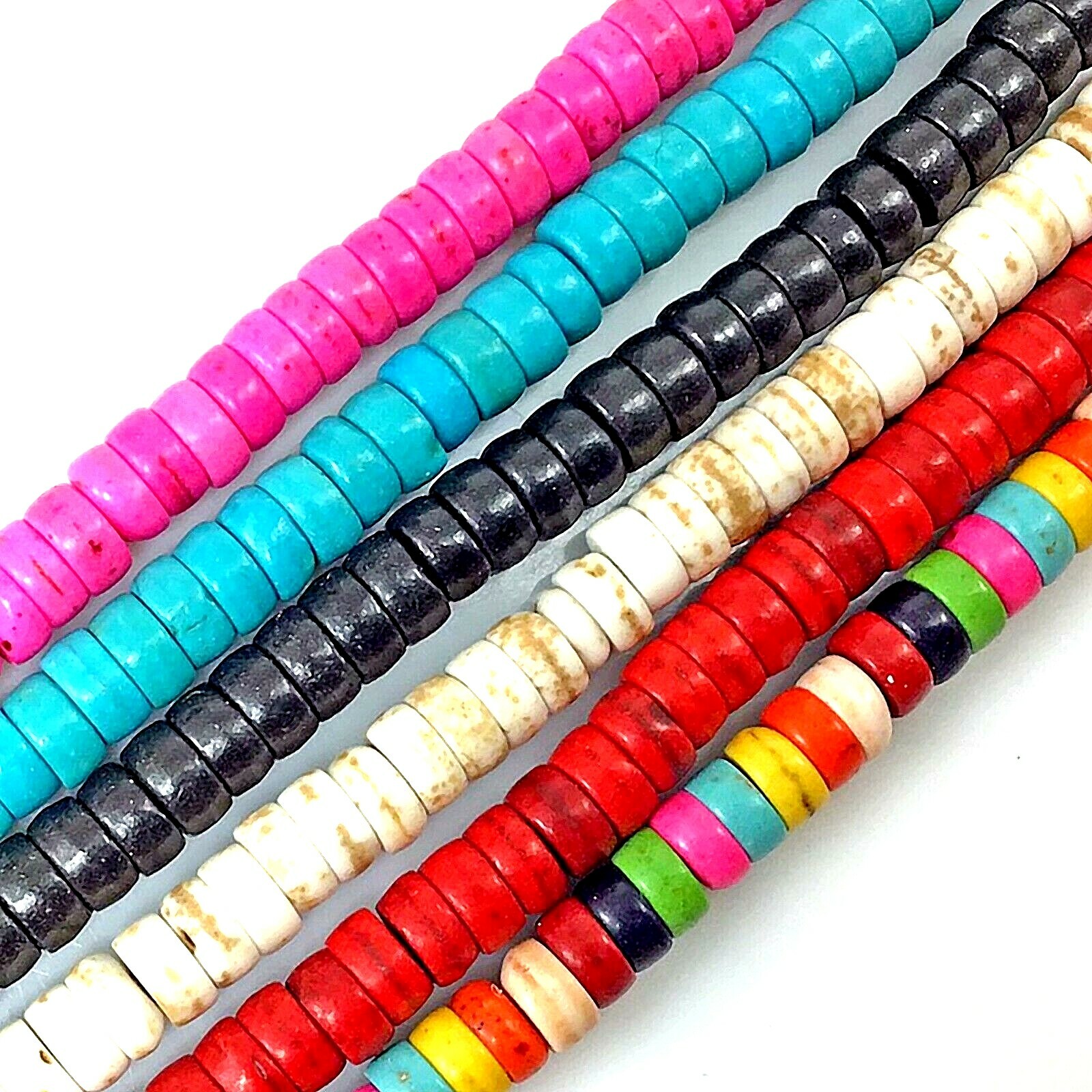 Gemstone Howlite Magnesite Turquoise Heishi Beads 15″ Jewelry 4mm 6mm 8 10 12mm